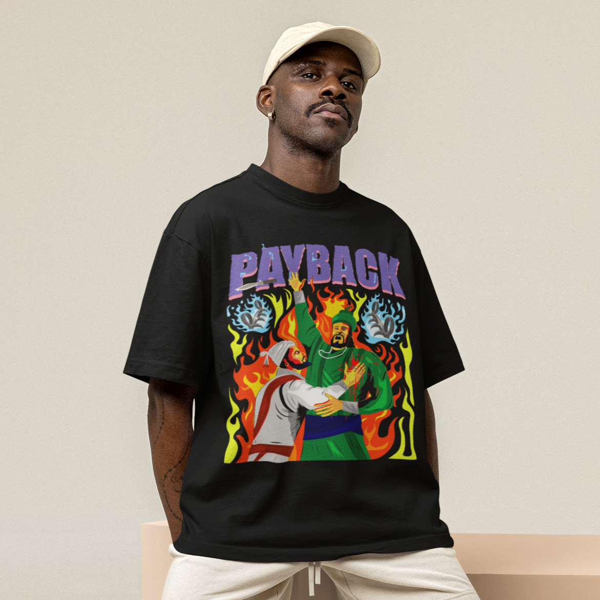 Chatrapati Shivaji Maharaj - Oversized Black T-shirt