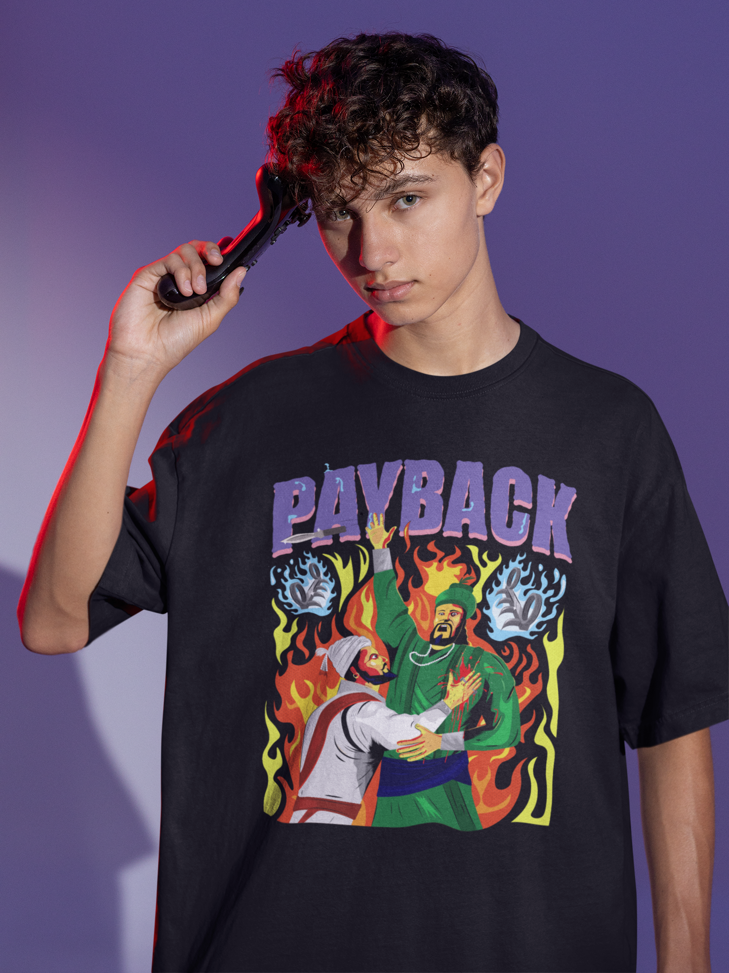 Chatrapati Shivaji Maharaj - Oversized Black T-shirt
