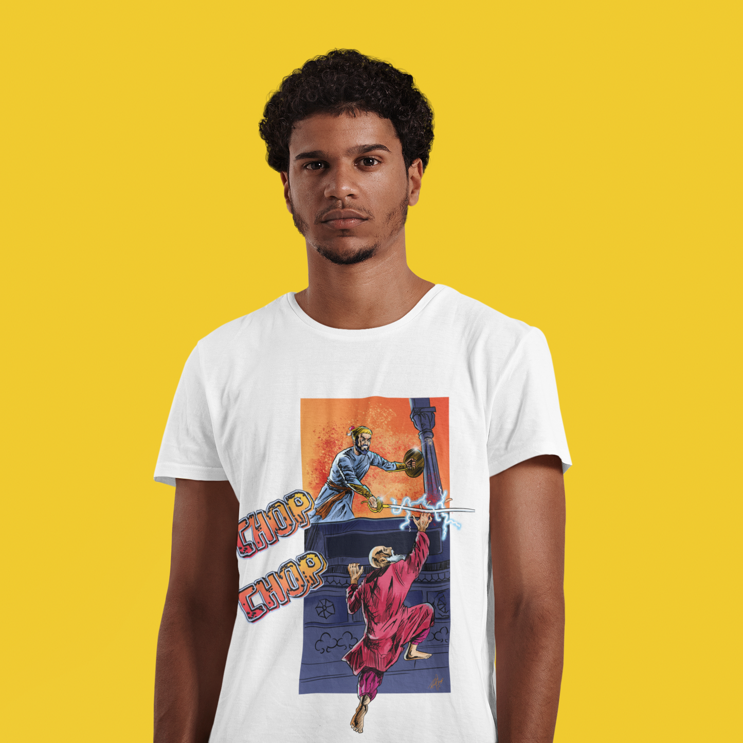 Chatrapati Shivaji Maharaj - "CHOP CHOP" White T-shirt