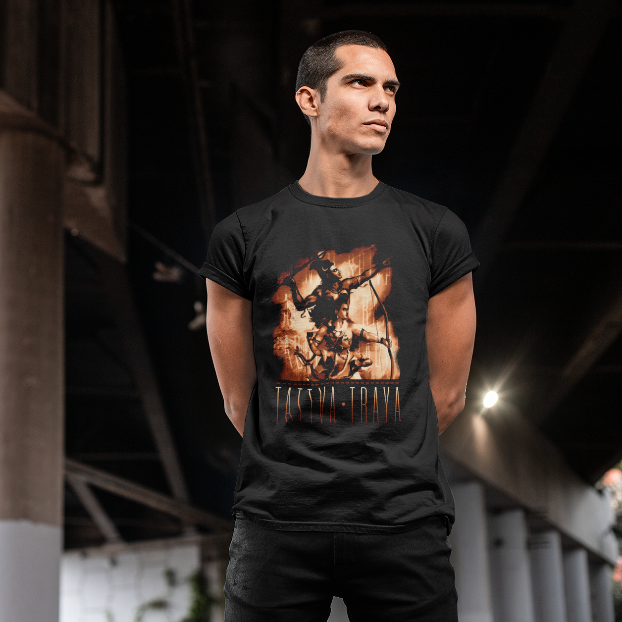 Lord Shiva, Rama and Krishna Round Neck T-shirt.