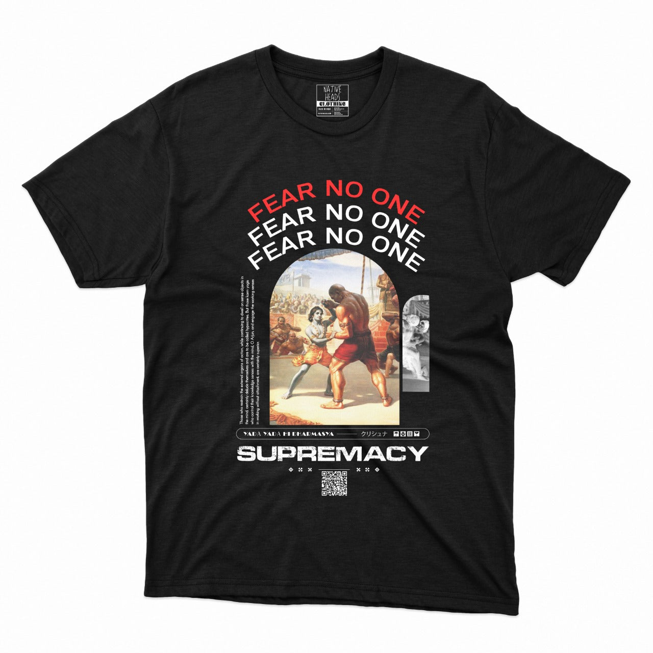 Fear No One: Lord Krishna Black Printed T-shirt