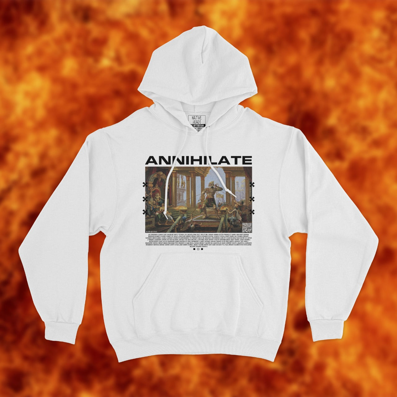 Annihilate: Lord Hanuman White Hoodie