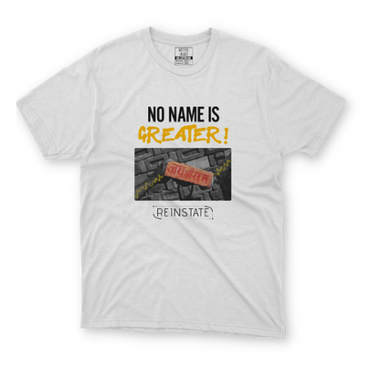 No Name Is Greater: Jai Sri Ram White Printed T-shirt