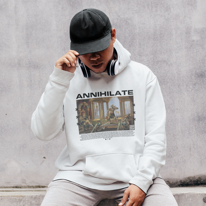 Annihilate: Lord Hanuman White Hoodie