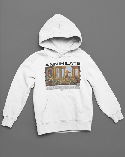 Annihilate: Lord Hanuman White Hoodie