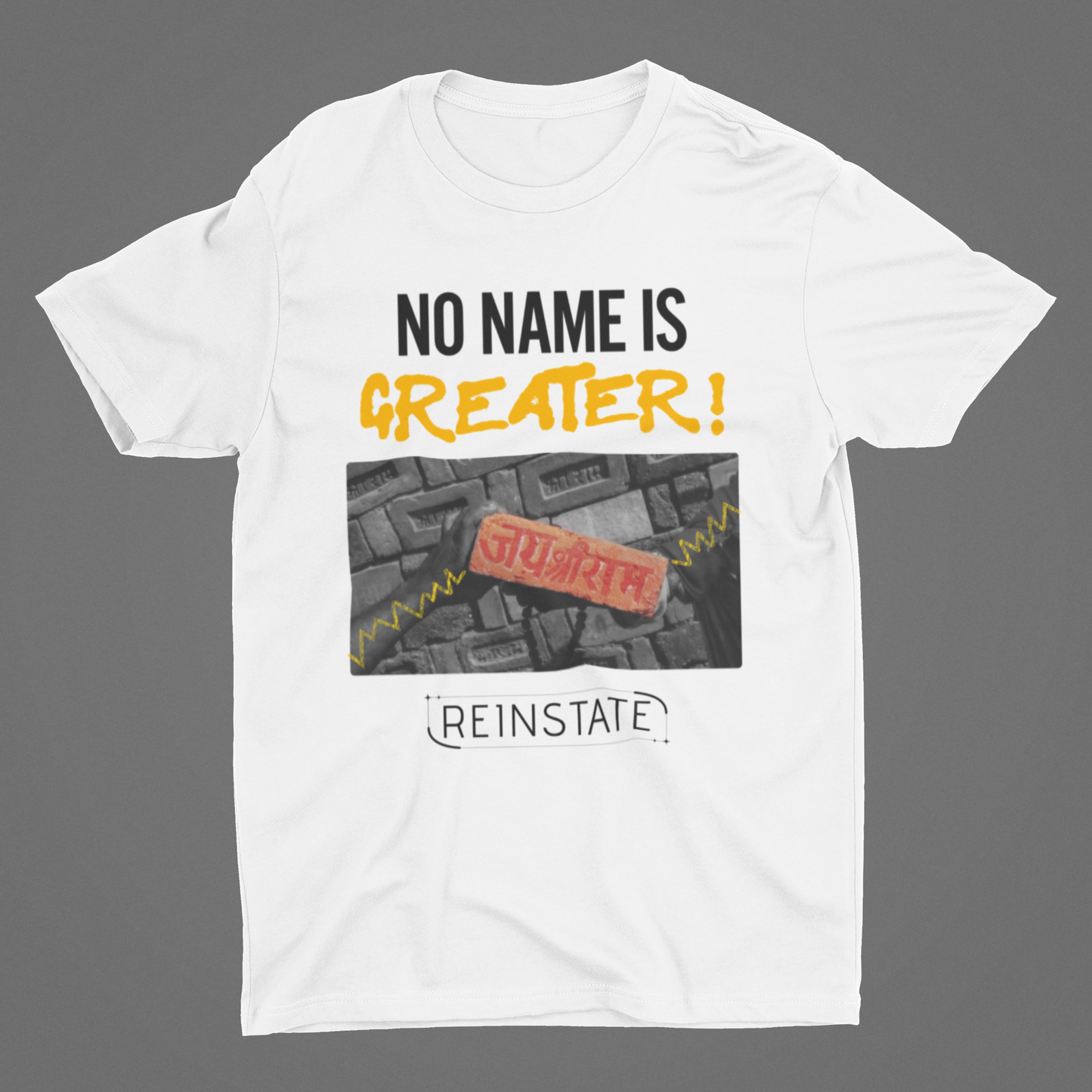 No Name Is Greater: Jai Sri Ram White Printed T-shirt