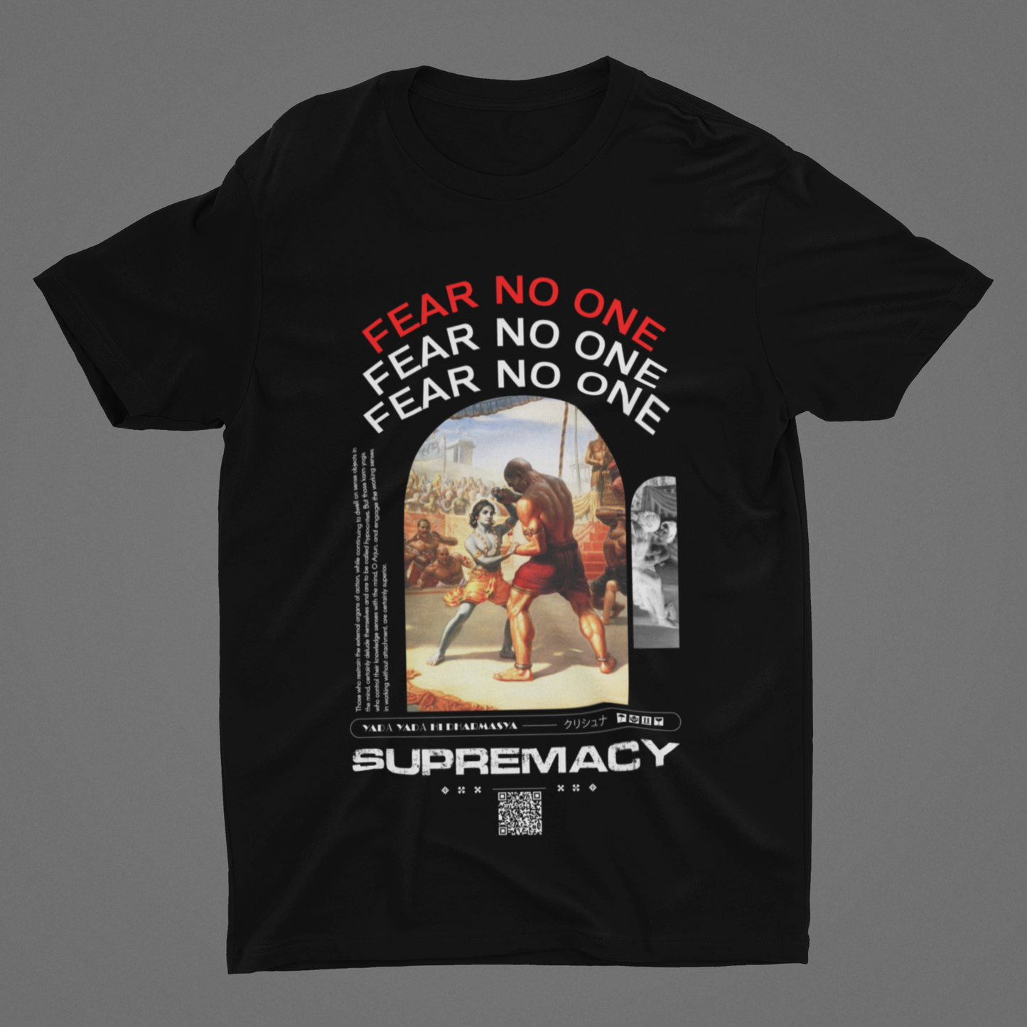 Fear No One: Lord Krishna Black Printed T-shirt
