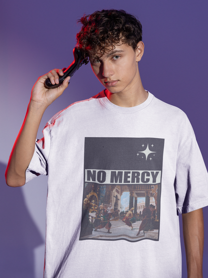 No Mercy: Lord Krishna Printed Oversized T-shirt